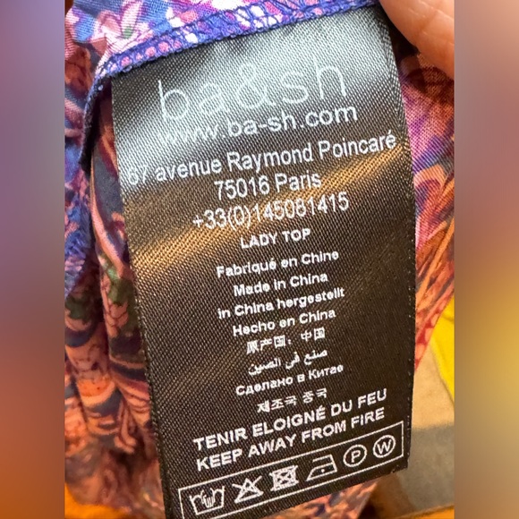 NWT ba&sh Fenji Off the‎ Shoulder Top in Blue Size Large - Picture 5 of 9